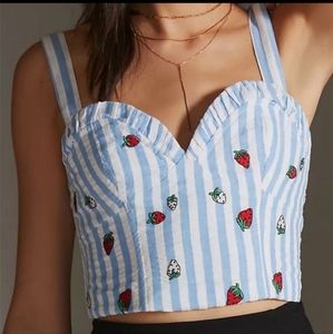 NWT Maeve Anthropologie Striped Strawberry Tank Size 2